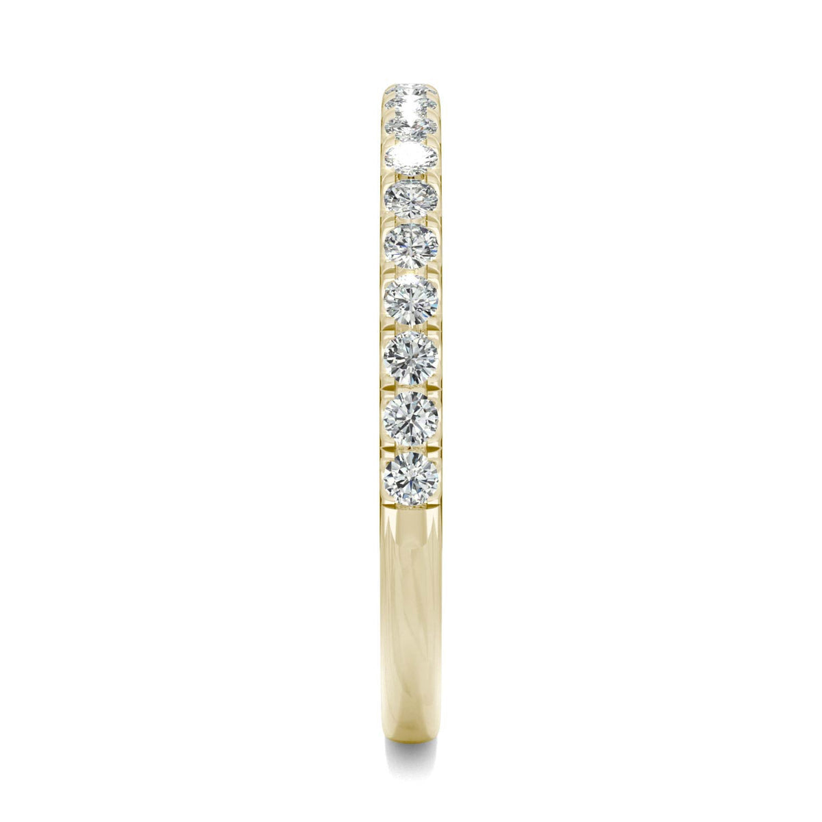 0.33 CTW DEW Round Moissanite Wedding Band in 14K Yellow Gold