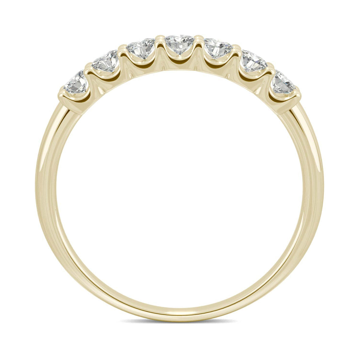 0.42 CTW DEW Round Moissanite Anniversary Band in 14K Yellow Gold