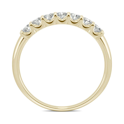 0.42 CTW DEW Round Moissanite Anniversary Band in 14K Yellow Gold