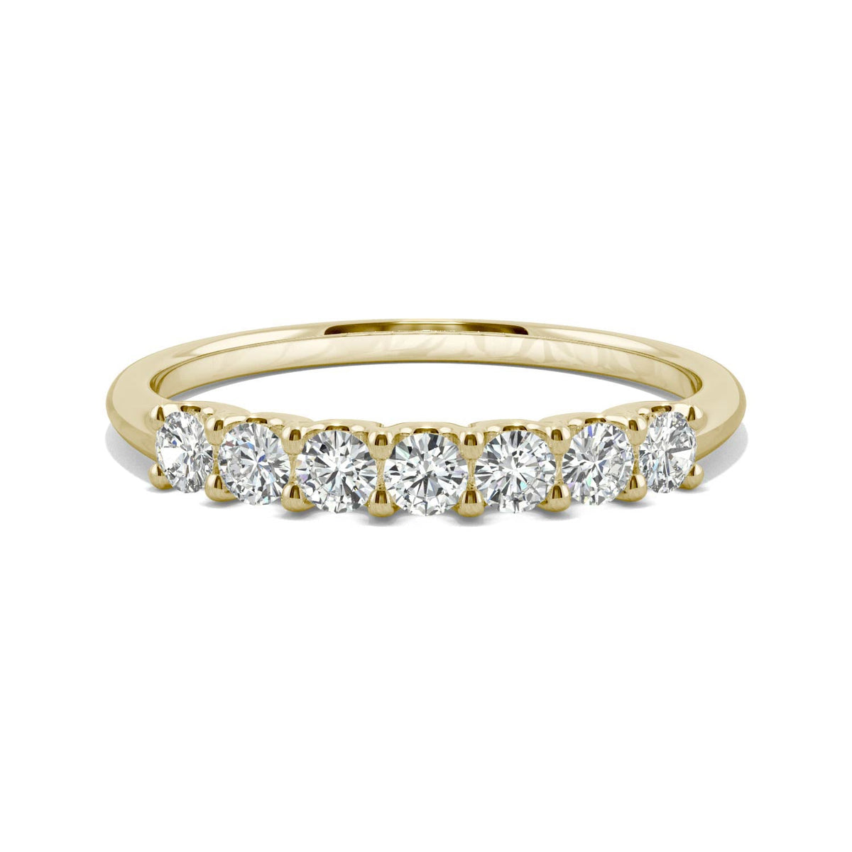 0.42 CTW DEW Round Moissanite Anniversary Band in 14K Yellow Gold