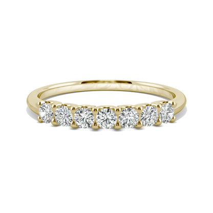 0.42 CTW DEW Round Moissanite Anniversary Band in 14K Yellow Gold