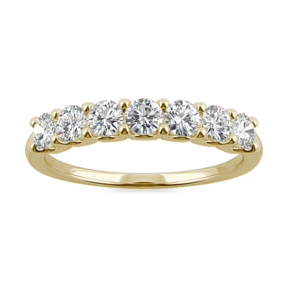 0.70 CTW DEW Round Moissanite Anniversary Band in 14K Yellow Gold