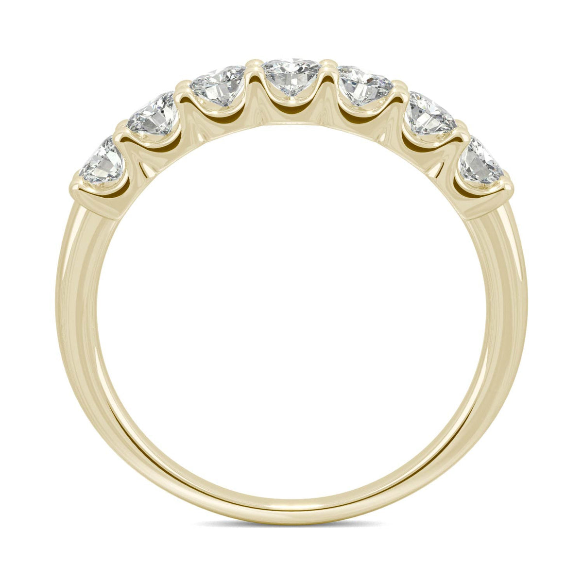 0.70 CTW DEW Round Moissanite Anniversary Band in 14K Yellow Gold