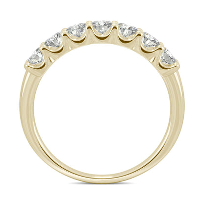 0.70 CTW DEW Round Moissanite Anniversary Band in 14K Yellow Gold