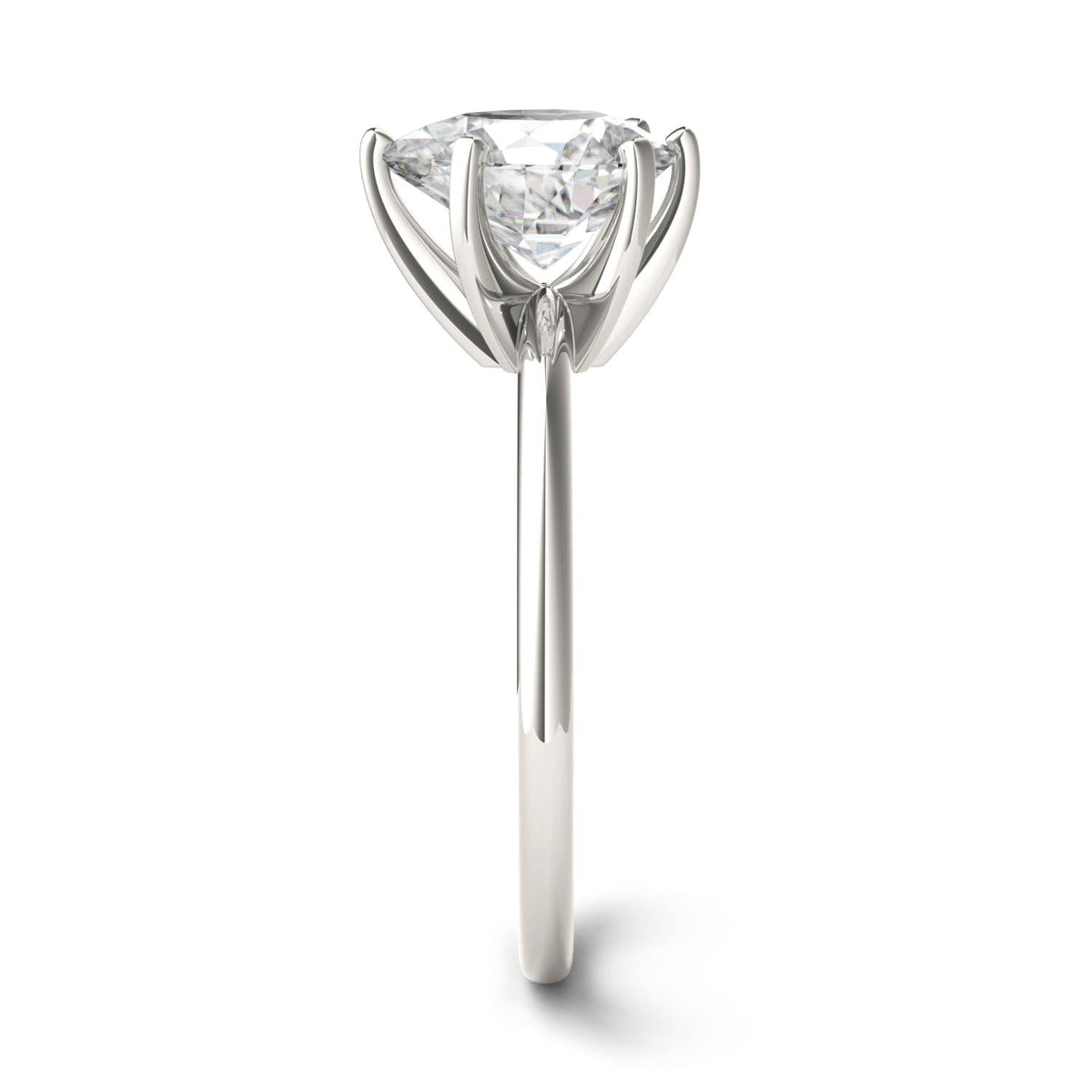 1.50 CTW DEW Pear Moissanite Engagement Ring in 14K White Gold