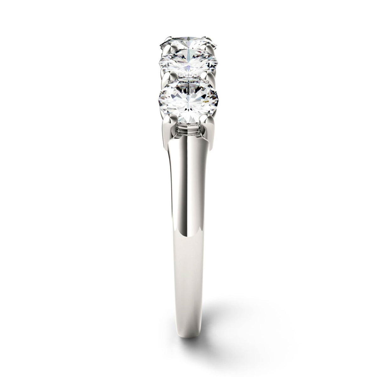 1.15 CTW DEW Round Moissanite Five-Stone Ring in 14K White Gold