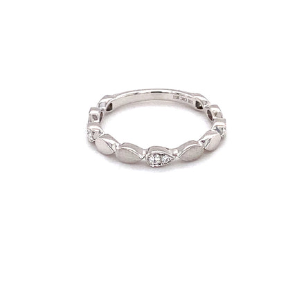 0.10 CTW DEW Round Moissanite Band in 10K White Gold