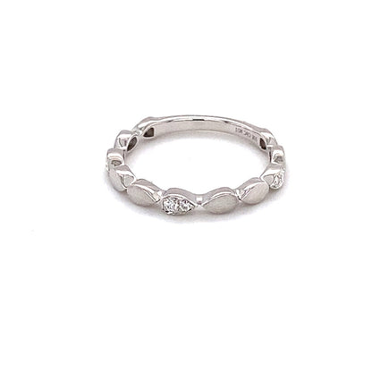 0.10 CTW DEW Round Moissanite Band in 10K White Gold
