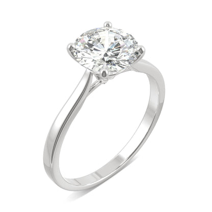 1.90 CTW DEW Round Moissanite Solitaire Engagement Ring in 14K White Gold