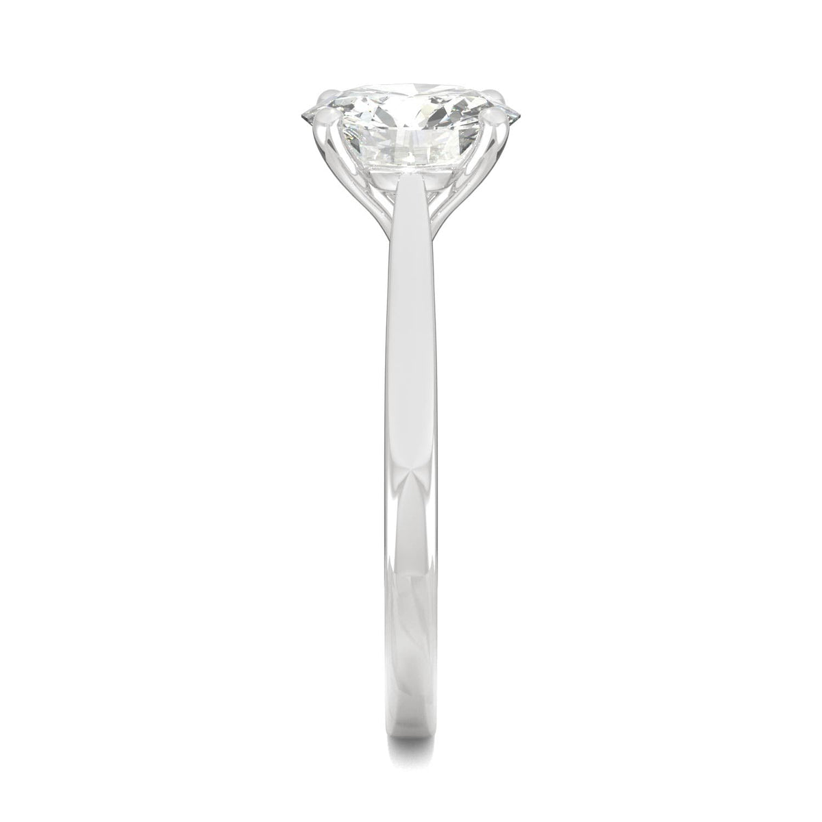 1.90 CTW DEW Round Moissanite Solitaire Engagement Ring in 14K White Gold