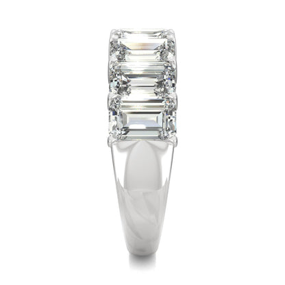 4.06 CTW DEW Emerald Moissanite Seven-Stone Anniversary Band in 14K White Gold