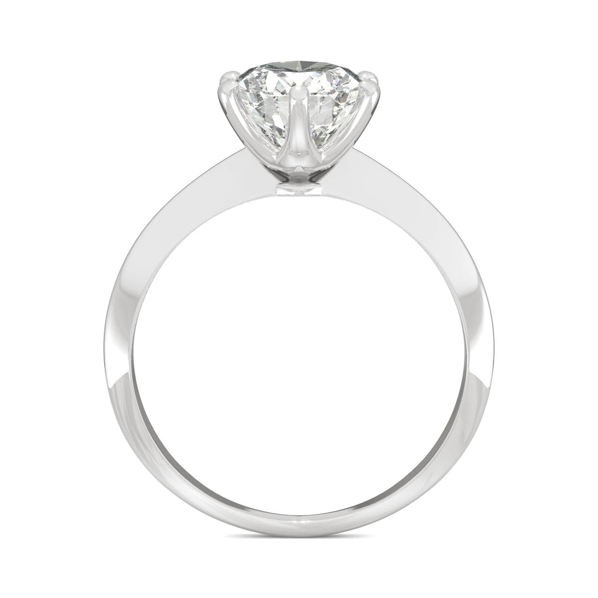 2.10 CTW DEW Oval Moissanite Six-Prong Solitaire Engagement Ring in 14K White Gold