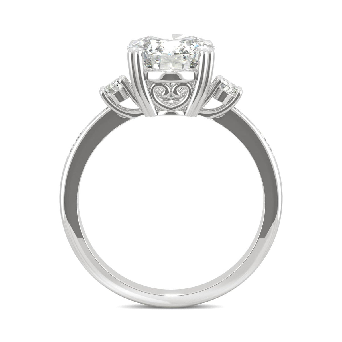 3.14 CTW DEW Oval Moissanite Seven-Stone Ring in 14K White Gold
