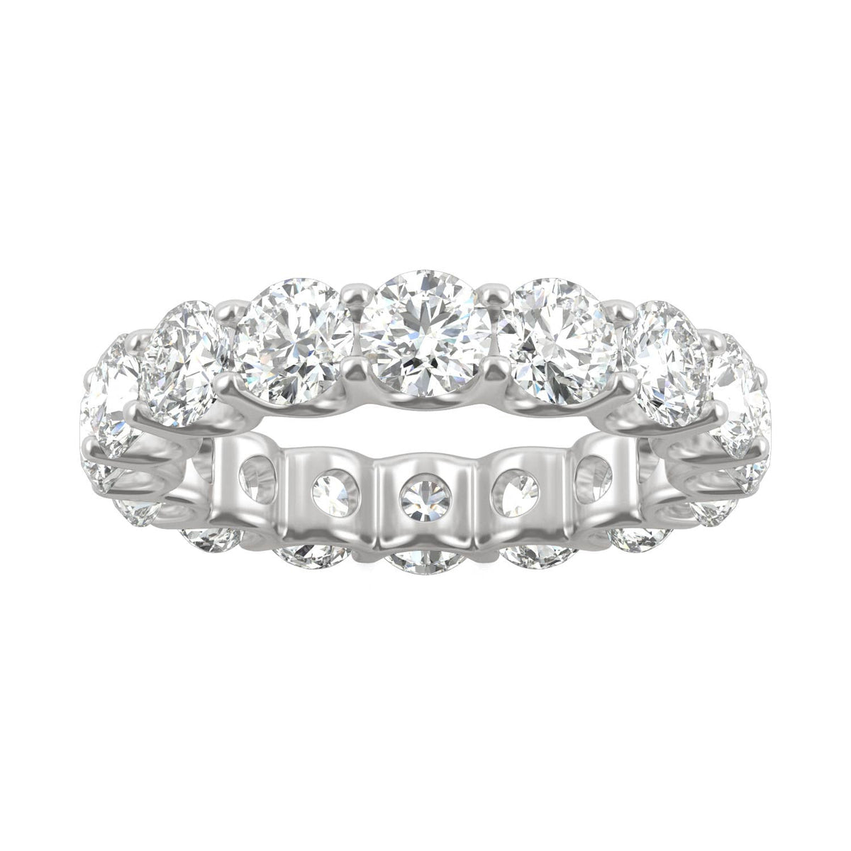 5.28 CTW DEW Round Moissanite Eternity Band in 14K White Gold