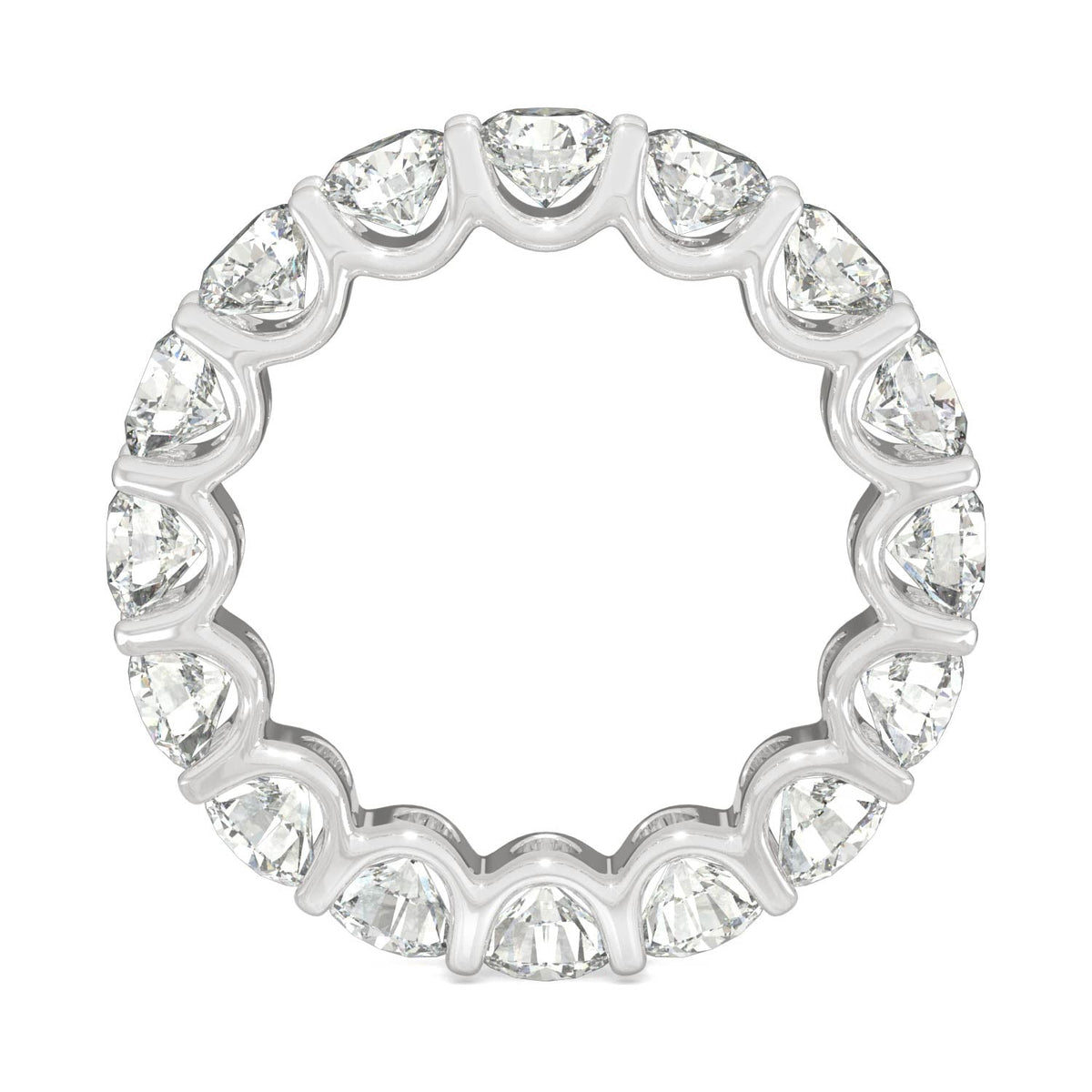 5.28 CTW DEW Round Moissanite Eternity Band in 14K White Gold