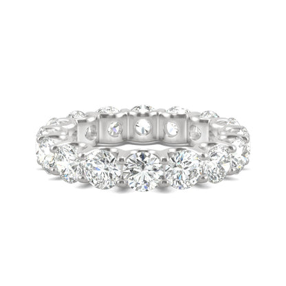 5.28 CTW DEW Round Moissanite Eternity Band in 14K White Gold