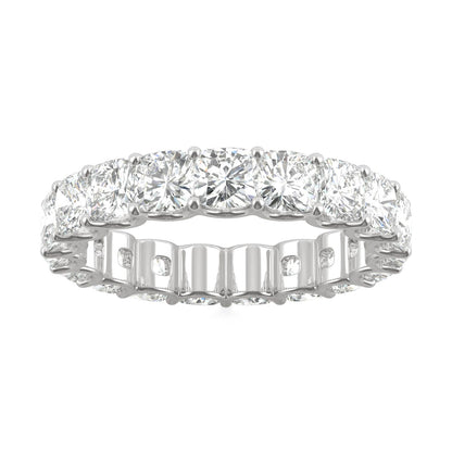 4.18 CTW DEW Cushion Moissanite Eternity Band in 14K White Gold