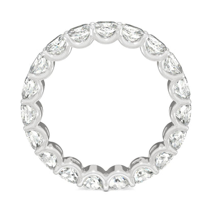 4.18 CTW DEW Cushion Moissanite Eternity Band in 14K White Gold