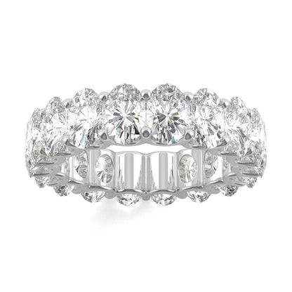 9.00 CTW DEW Oval Moissanite Eternity Band in 14K White Gold