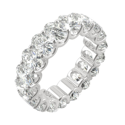 9.00 CTW DEW Oval Moissanite Eternity Band in 14K White Gold