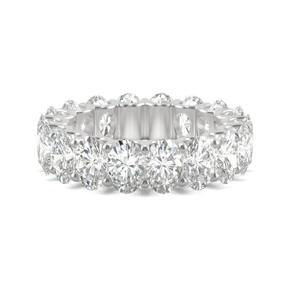 9.00 CTW DEW Oval Moissanite Eternity Band in 14K White Gold