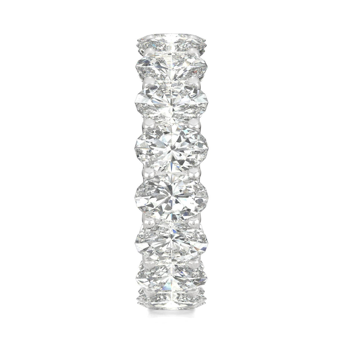 9.00 CTW DEW Oval Moissanite Eternity Band in 14K White Gold