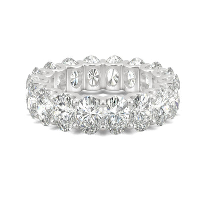 9.00 CTW DEW Oval Moissanite Eternity Band in 14K White Gold