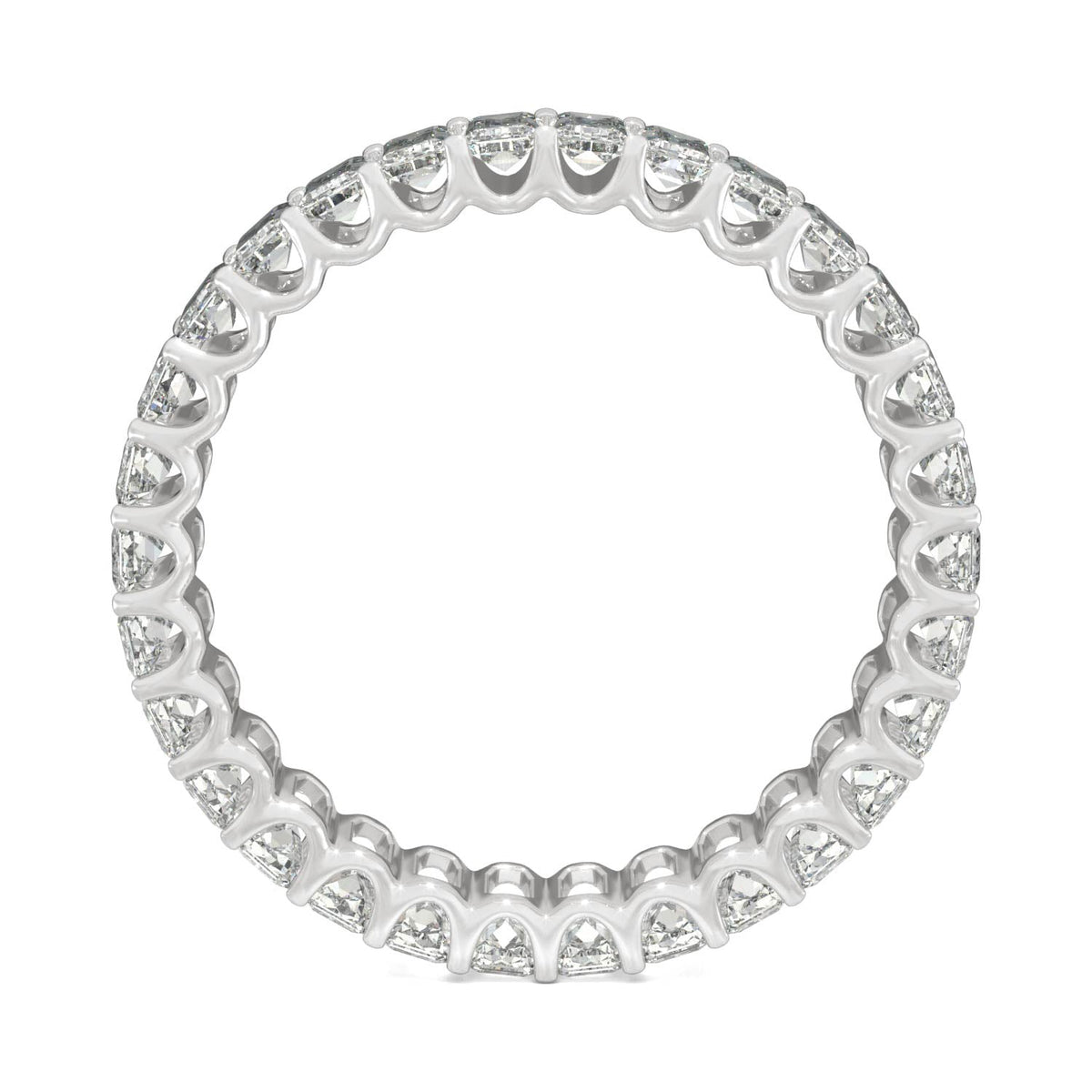 3.00 CTW DEW Emerald Moissanite Eternity Band in 14K White Gold