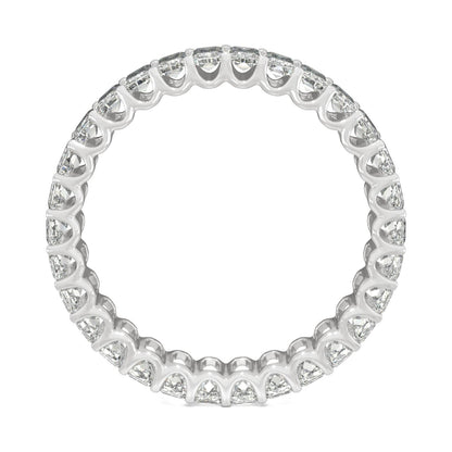 3.00 CTW DEW Emerald Moissanite Eternity Band in 14K White Gold