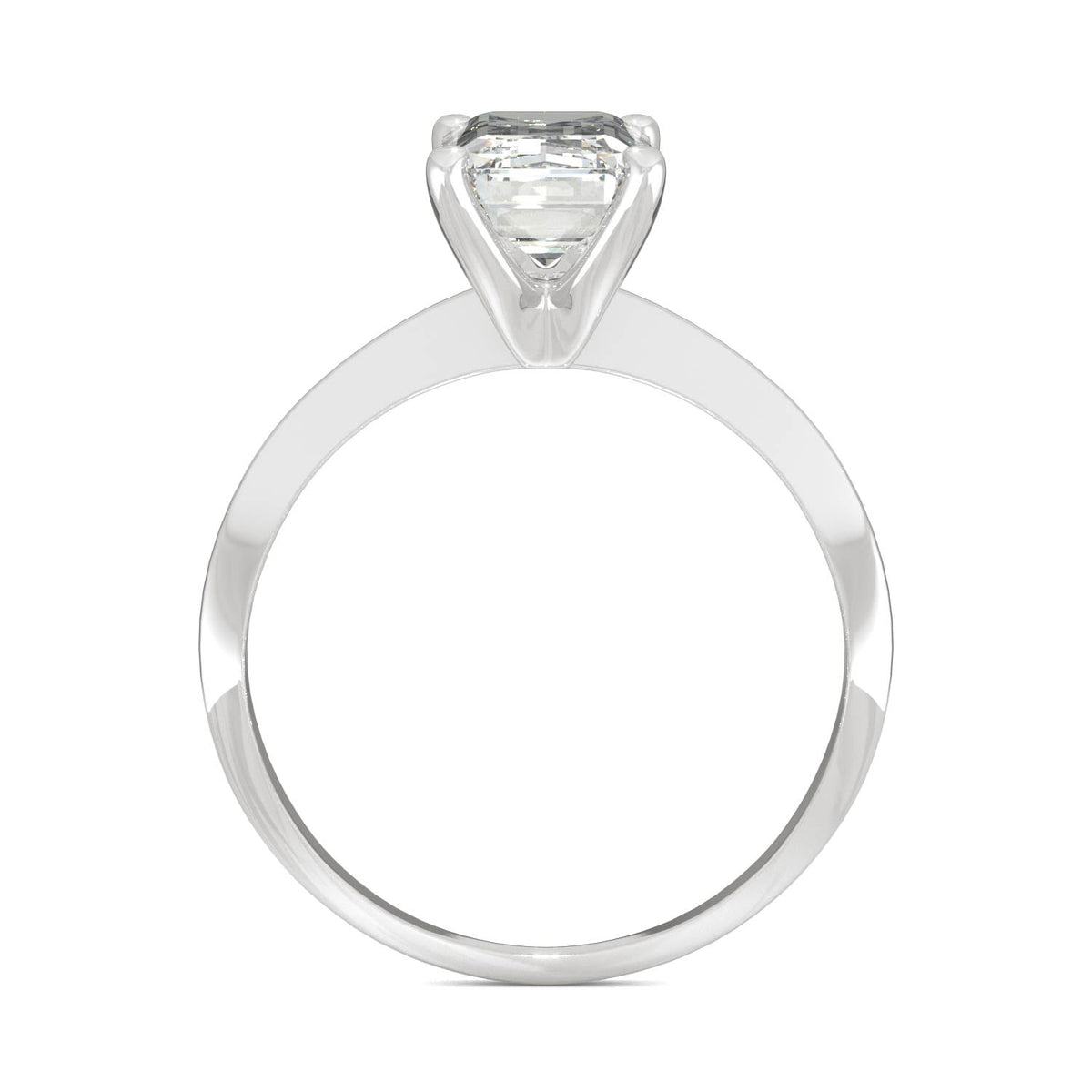 2.52 CTW DEW Emerald Moissanite Solitaire Engagement Ring in 14K White Gold