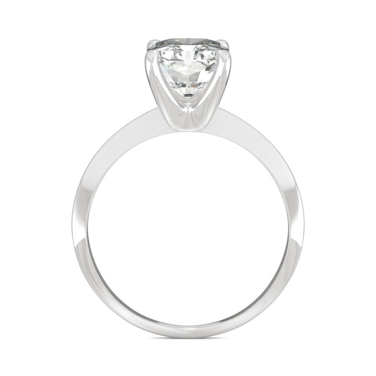 2.70 CTW DEW Radiant Moissanite Solitaire Engagement Ring in 14K White Gold