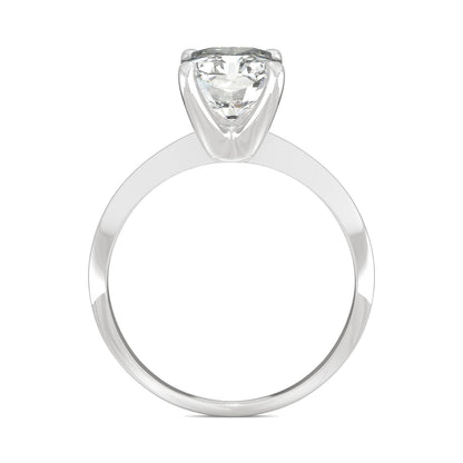 2.70 CTW DEW Radiant Moissanite Solitaire Engagement Ring in 14K White Gold