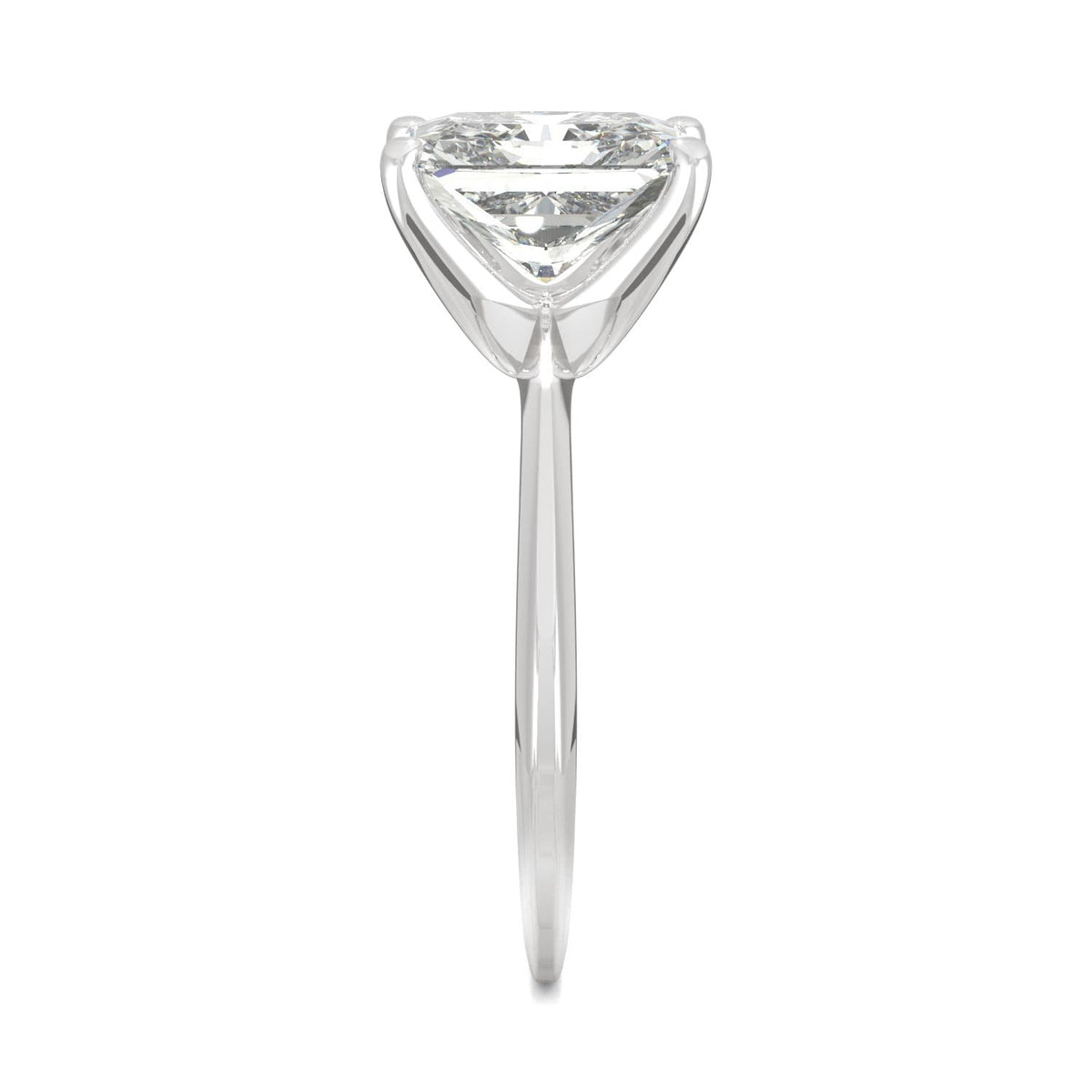2.70 CTW DEW Radiant Moissanite Solitaire Engagement Ring in 14K White Gold