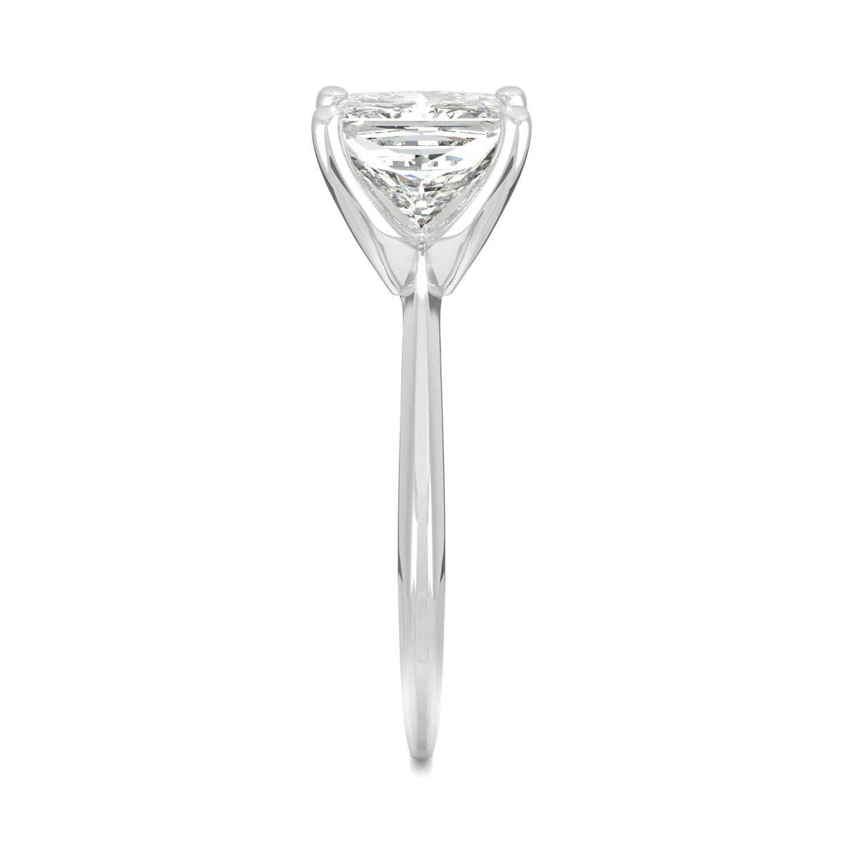 1.92 CTW DEW Princess Moissanite Solitaire Engagement Ring in 14K White Gold