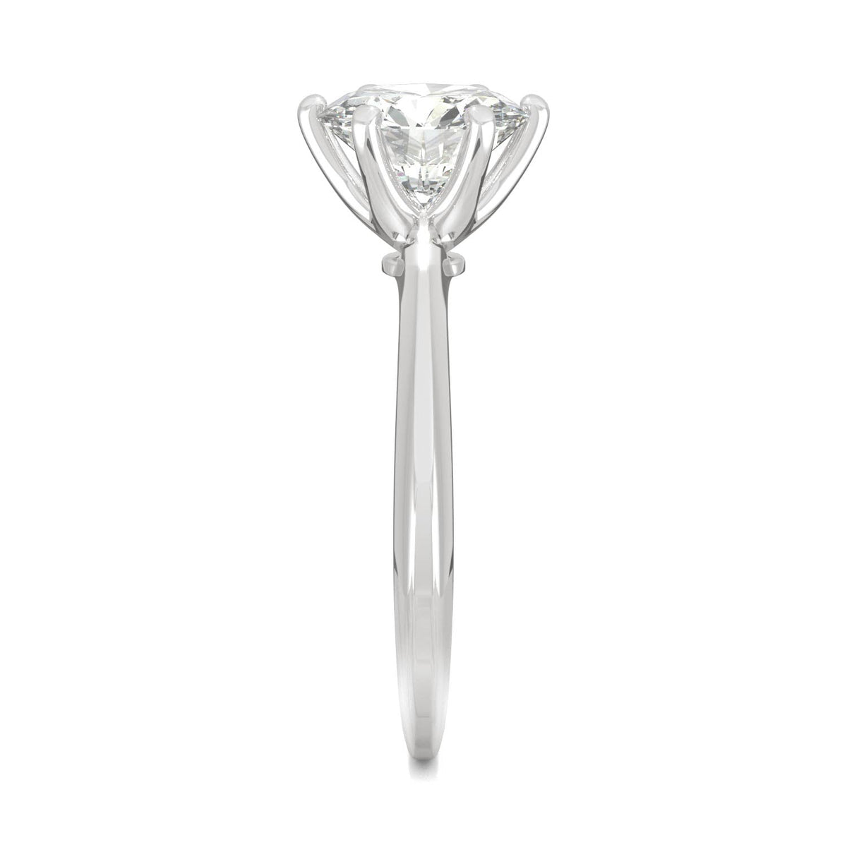1.90 CTW DEW Round Moissanite Six-Prong Solitaire Engagement Ring in 14K White Gold