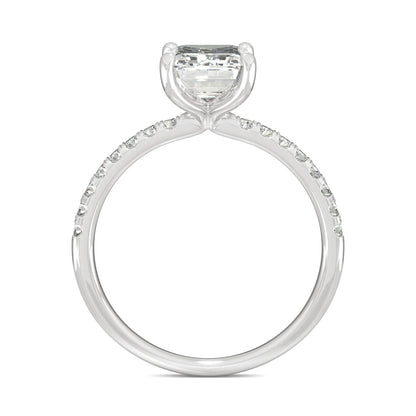 2.76 CTW DEW Emerald Moissanite Ring in 14K White Gold