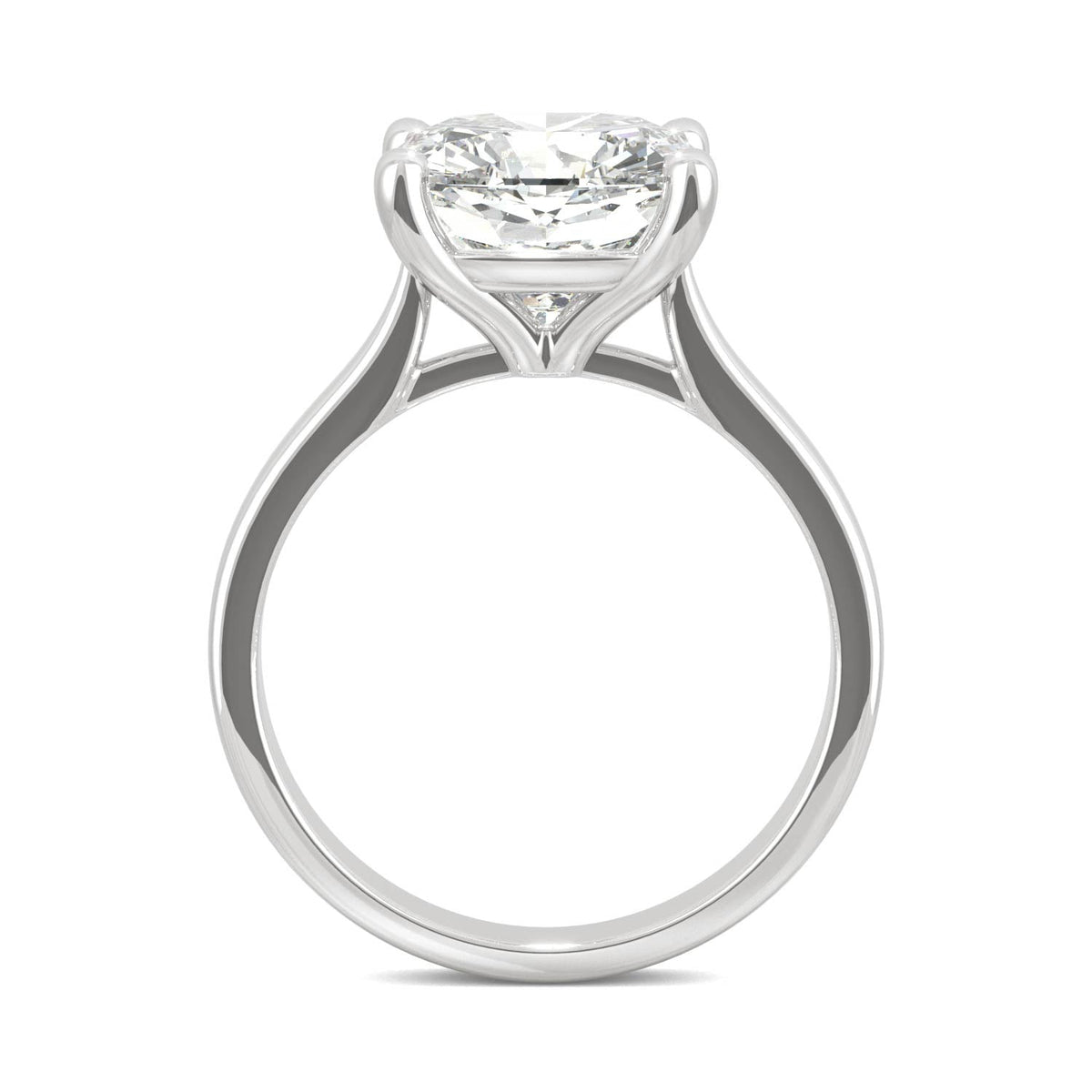 4.20 CTW DEW Cushion Moissanite Solitaire Engagement Ring in 14K White Gold