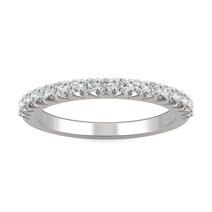 0.34 CTW DEW Round Moissanite Band in 14K White Gold