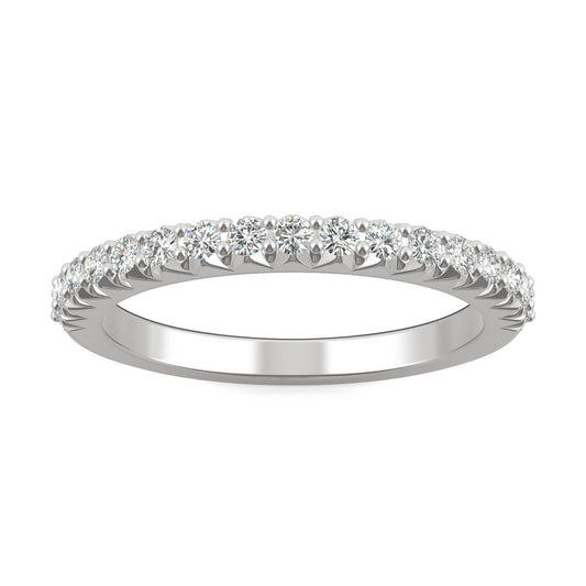 0.34 CTW DEW Round Moissanite Band in 14K White Gold