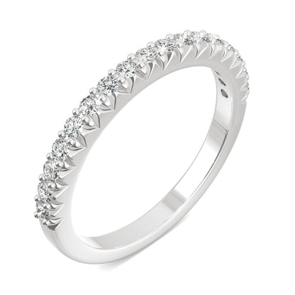 0.34 CTW DEW Round Moissanite Band in 14K White Gold