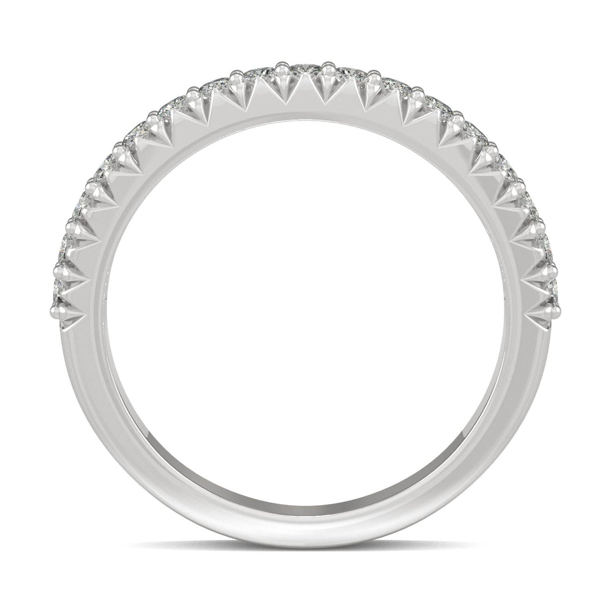 0.34 CTW DEW Round Moissanite Band in 14K White Gold