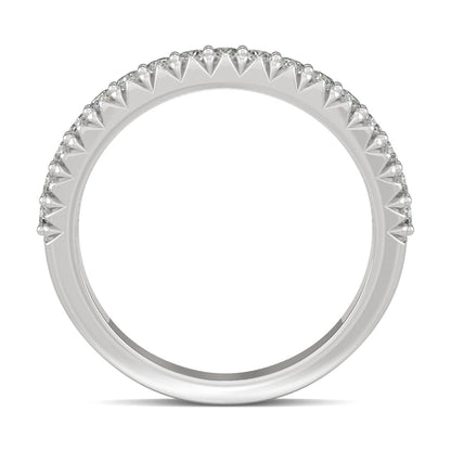 0.34 CTW DEW Round Moissanite Band in 14K White Gold