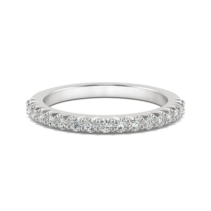 0.34 CTW DEW Round Moissanite Band in 14K White Gold