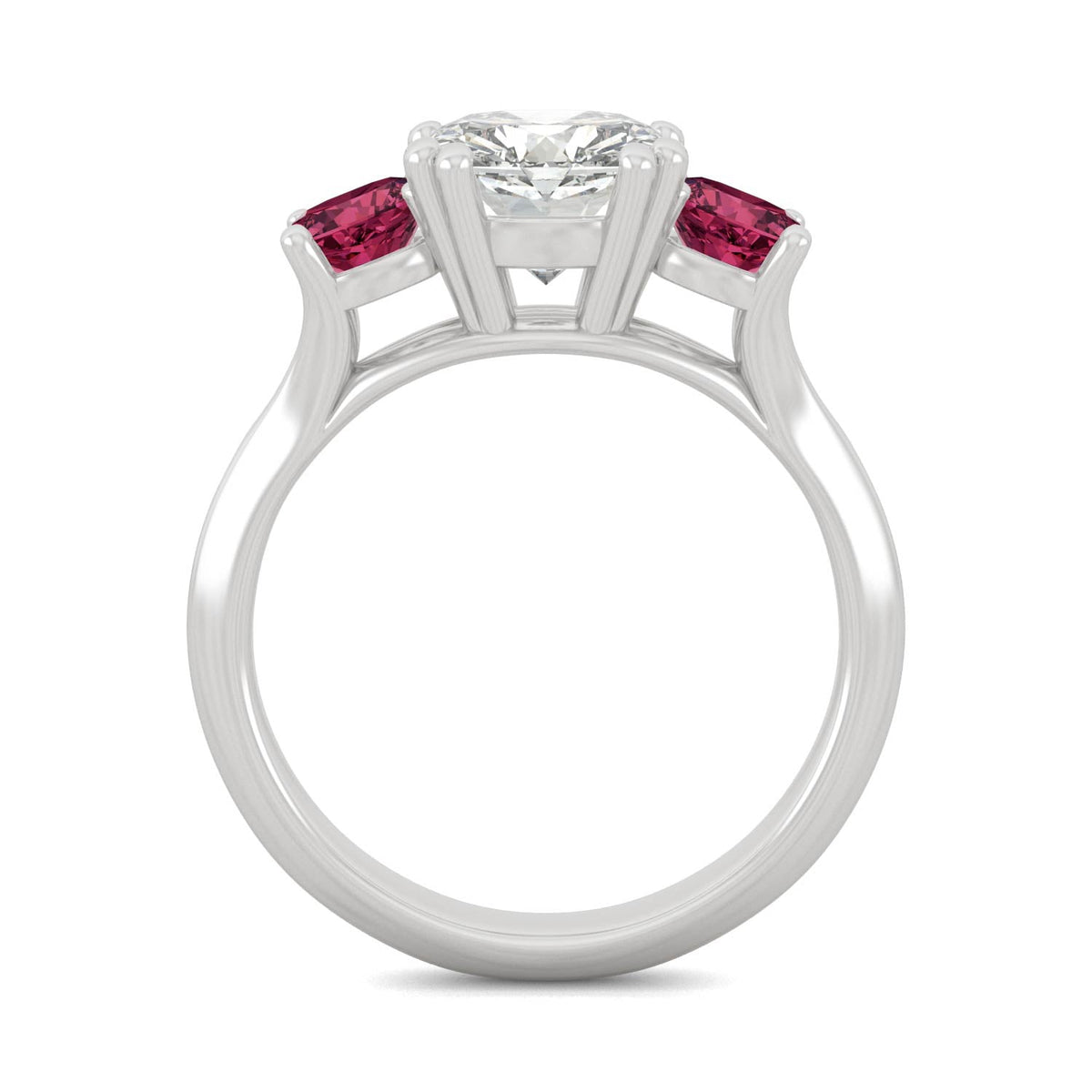 3.40 CTW DEW Cushion Moissanite Engagement Ring in 14K White Gold