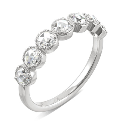 0.42 CTW DEW Rose-Cut Moissanite Seven-Stone Ring in 14K White Gold