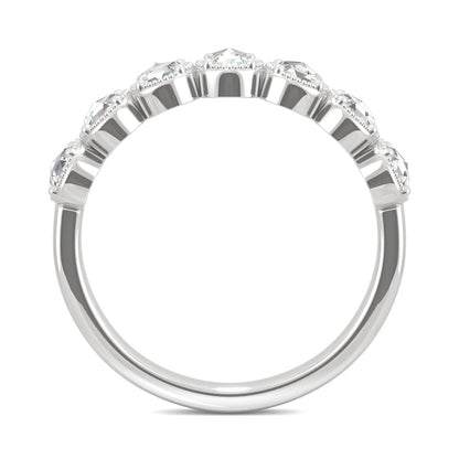 0.42 CTW DEW Rose-Cut Moissanite Seven-Stone Ring in 14K White Gold