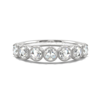 0.42 CTW DEW Rose-Cut Moissanite Seven-Stone Ring in 14K White Gold