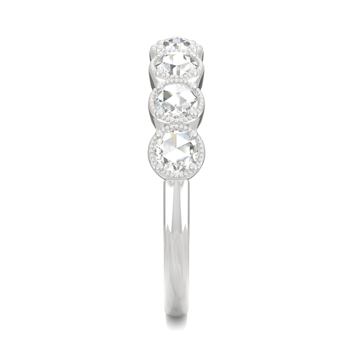 0.42 CTW DEW Rose-Cut Moissanite Seven-Stone Ring in 14K White Gold