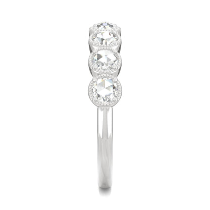 0.42 CTW DEW Rose-Cut Moissanite Seven-Stone Ring in 14K White Gold