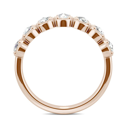 0.42 CTW DEW Rose-Cut Moissanite Seven-Stone Band in 14K Rose Gold